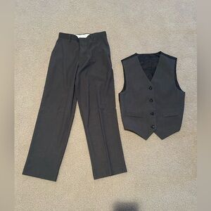 Chaps  Gray Boys Pants & Reversible Vest Set